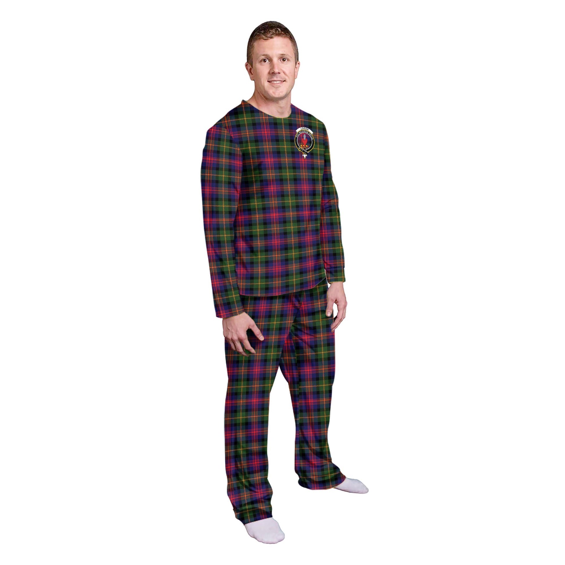 Logan Modern Tartan Pajamas Family Set with Family Crest - Tartanvibesclothing