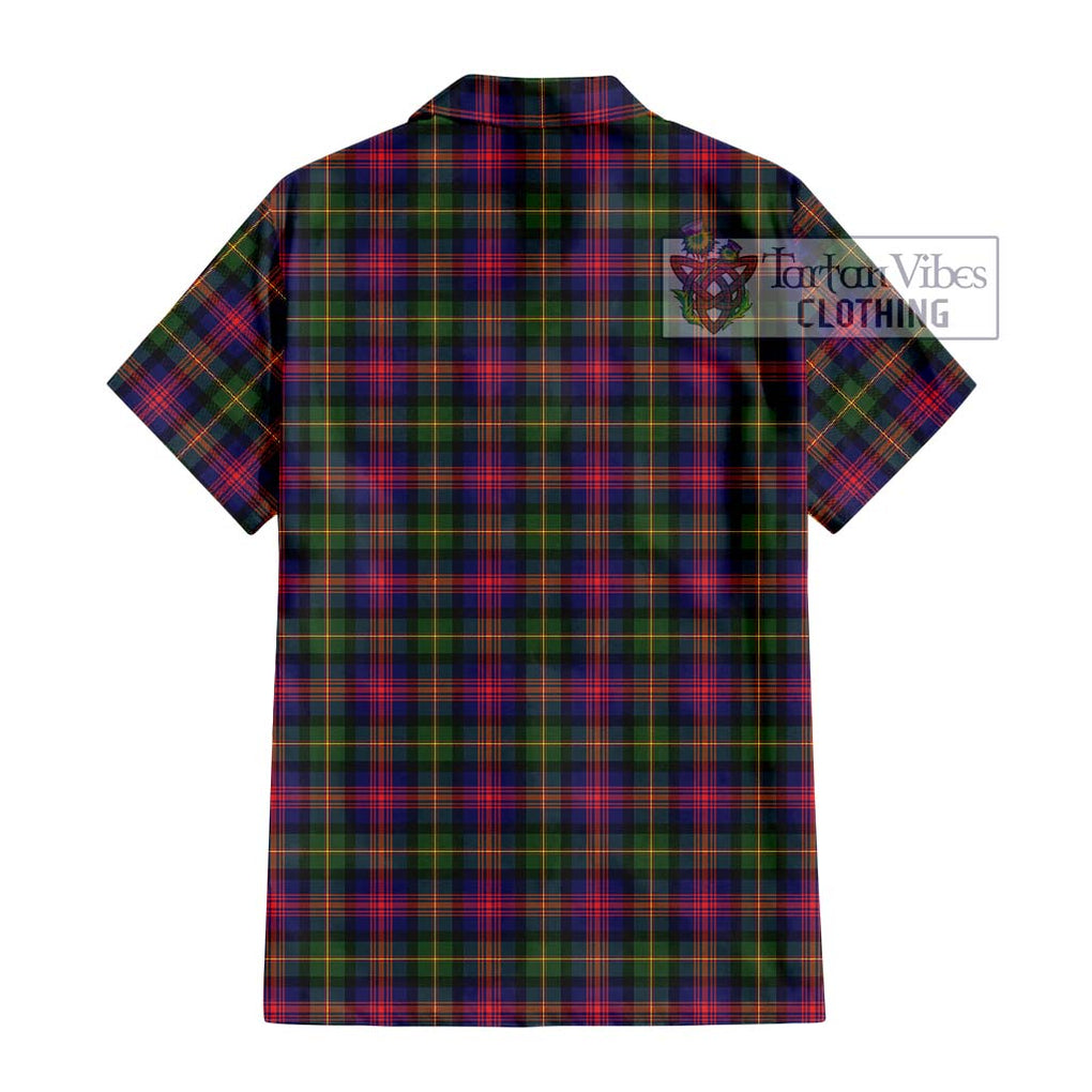 Logan Tartan Short Sleeve Button Shirt with Family Crest DNA In Me Style - Tartanvibesclothing Shop