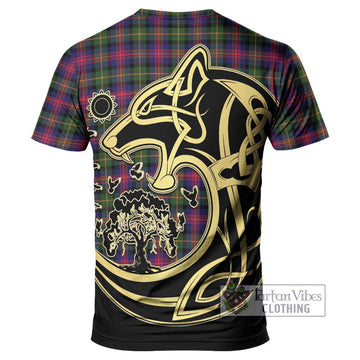 Logan Tartan T-Shirt with Family Crest Celtic Wolf Style