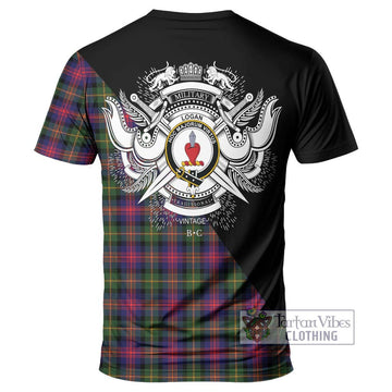 Logan Tartan T-Shirt with Family Crest and Military Logo Style