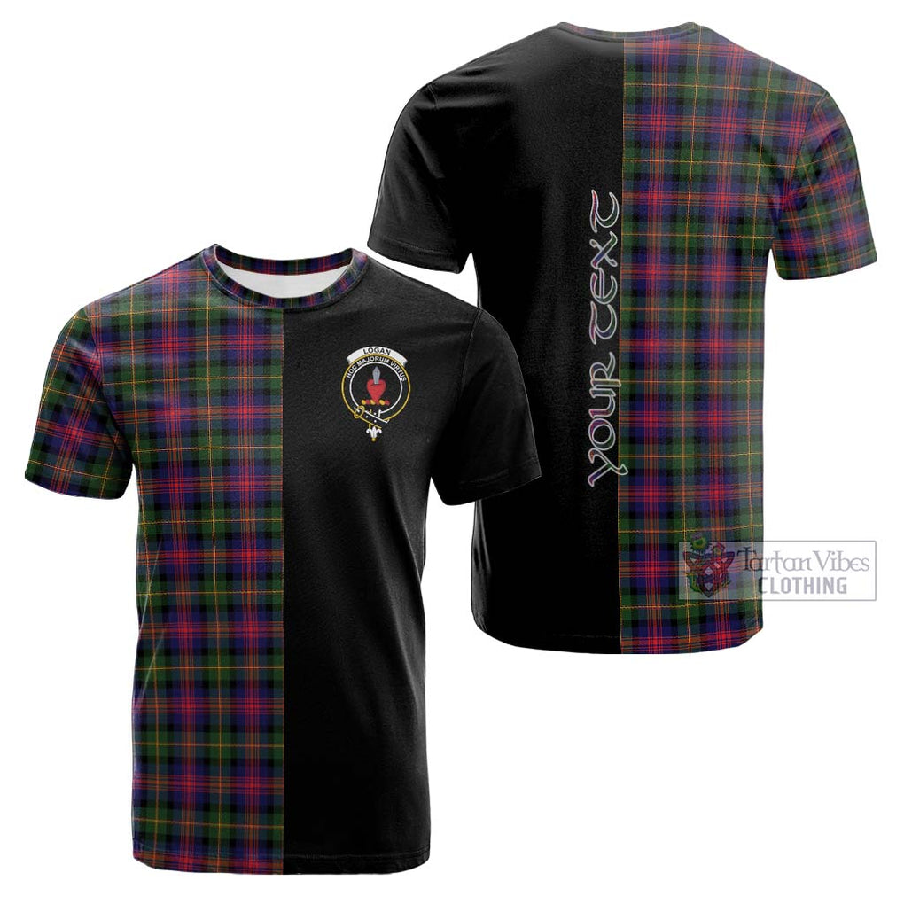 Tartan Vibes Clothing Logan Modern Tartan Cotton T-shirt with Family Crest and Half Of Me Style