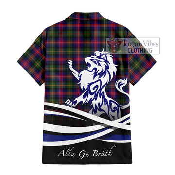 Logan Tartan Short Sleeve Button Shirt with Alba Gu Brath Regal Lion Emblem