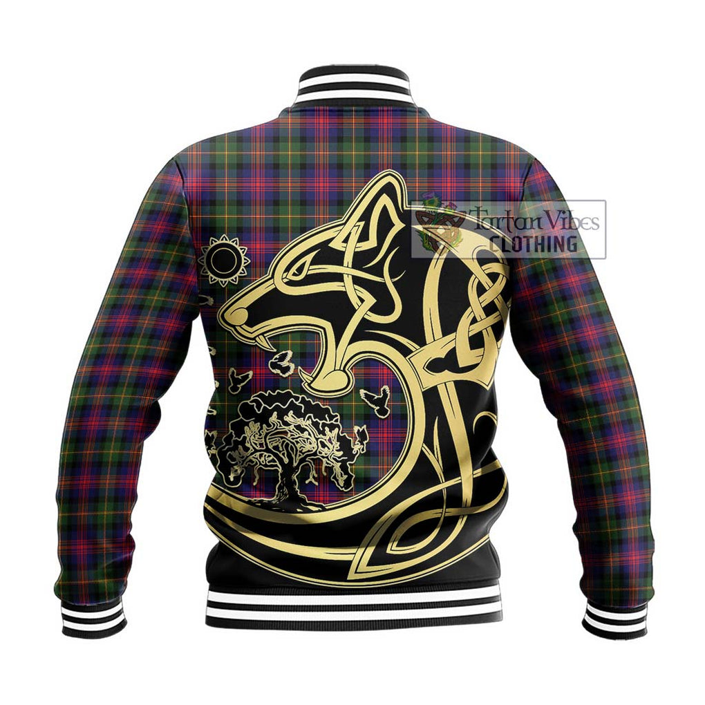 Logan Tartan Baseball Jacket with Family Crest Celtic Wolf Style - Tartan Vibes Clothing