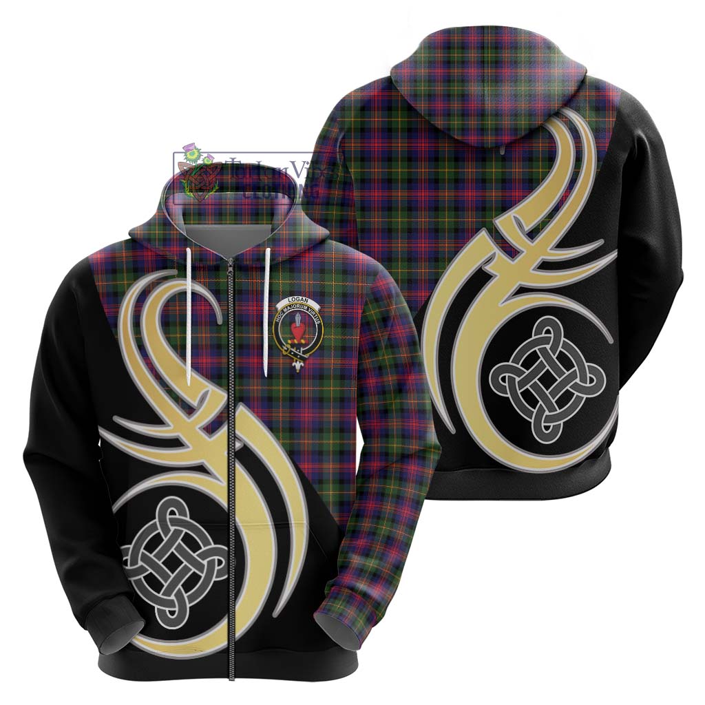 Logan Tartan Hoodie with Family Crest and Celtic Symbol Style - Tartan Vibes Clothing