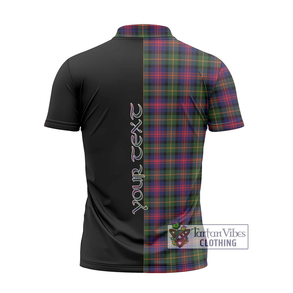 Logan Tartan Zipper Polo Shirt with Family Crest and Half Of Me Style - Tartanvibesclothing Shop