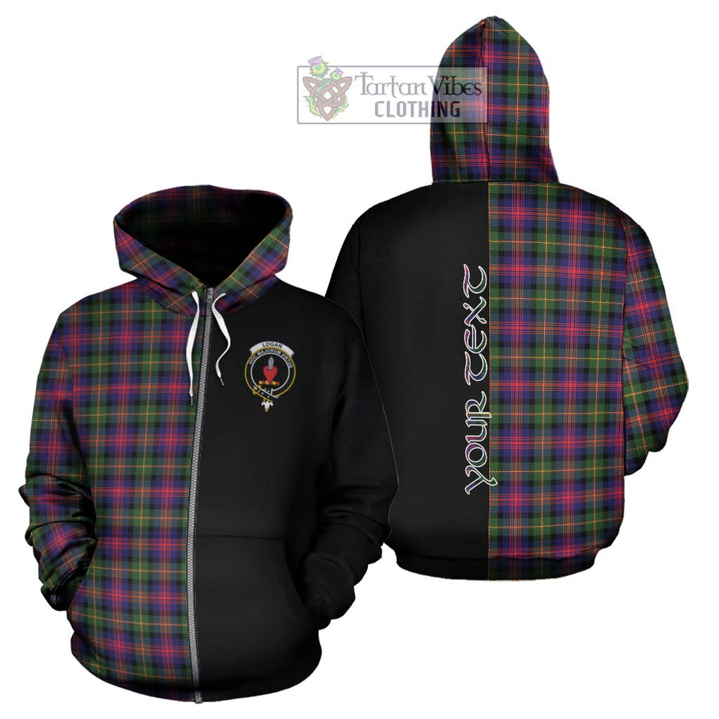 Logan Tartan Hoodie with Family Crest and Half Of Me Style - Tartanvibesclothing Shop