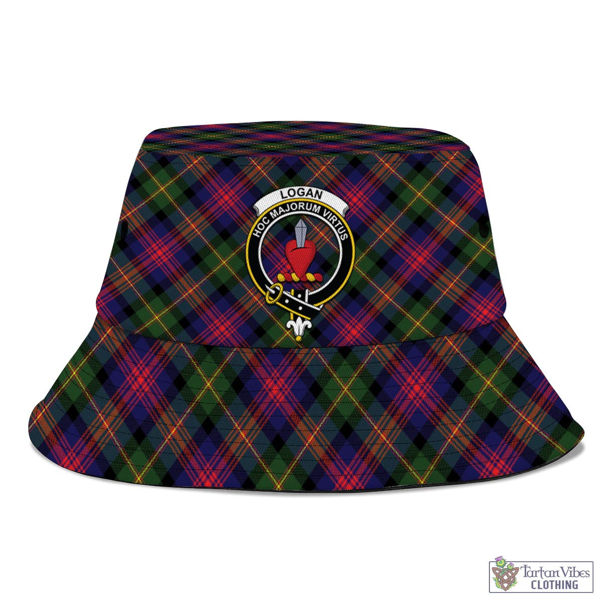 Tartan Vibes Clothing Logan Modern Tartan Bucket Hat with Family Crest