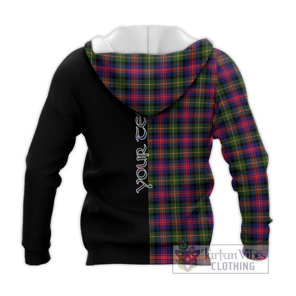 Logan Tartan Knitted Hoodie with Family Crest and Half Of Me Style - Tartanvibesclothing Shop