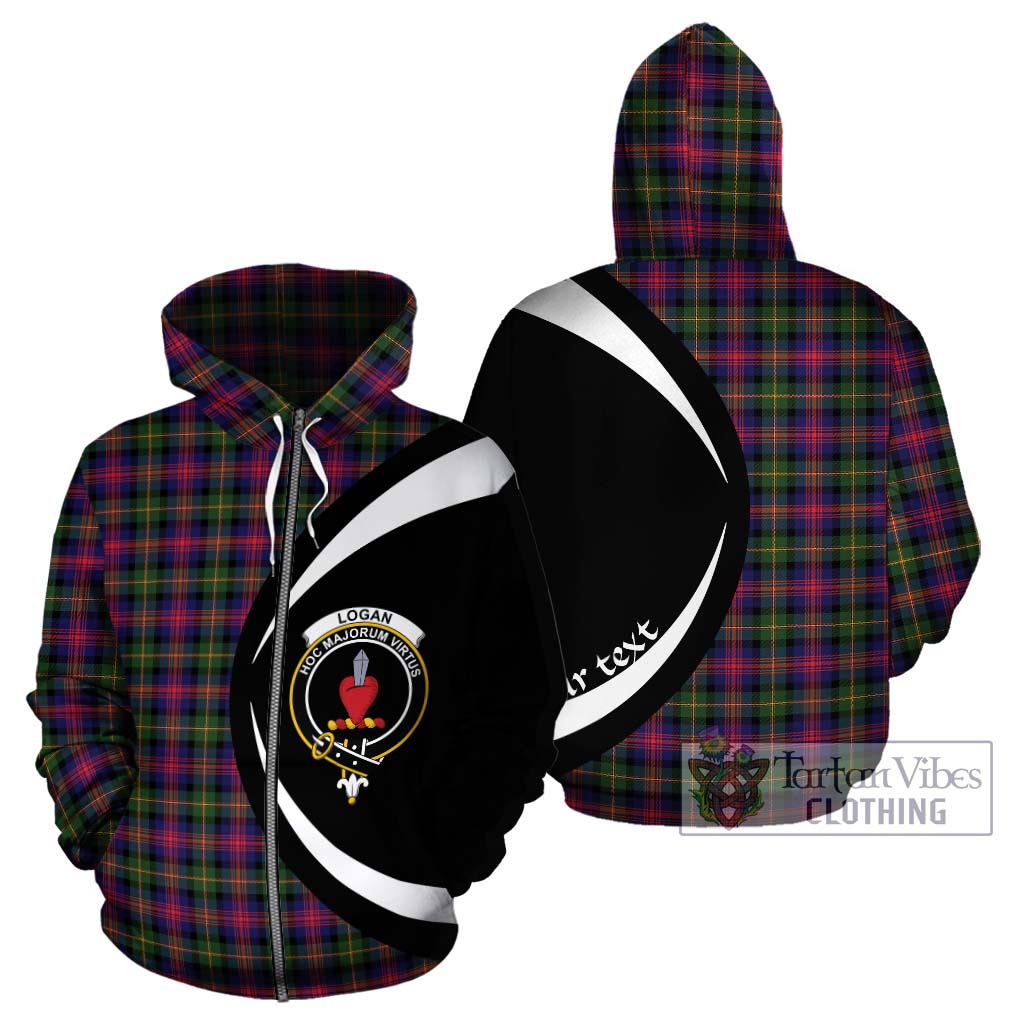 Tartan Vibes Clothing Logan Modern Tartan Hoodie with Family Crest Circle Style