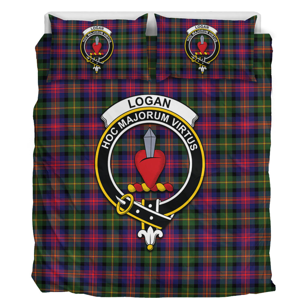 Logan Tartan Bedding Set with Family Crest - Tartan Vibes Clothing