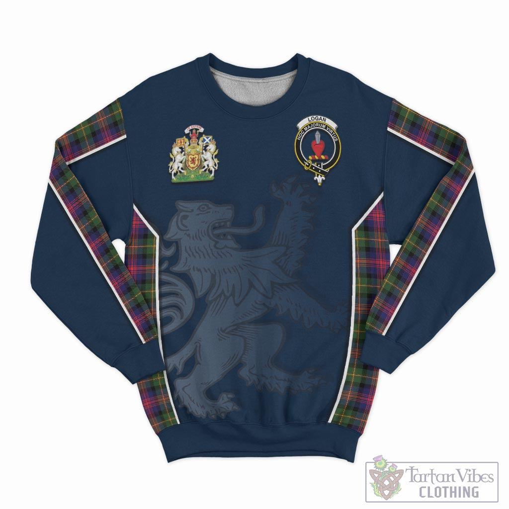 Tartan Vibes Clothing Logan Modern Tartan Sweater with Family Crest and Lion Rampant Vibes Sport Style