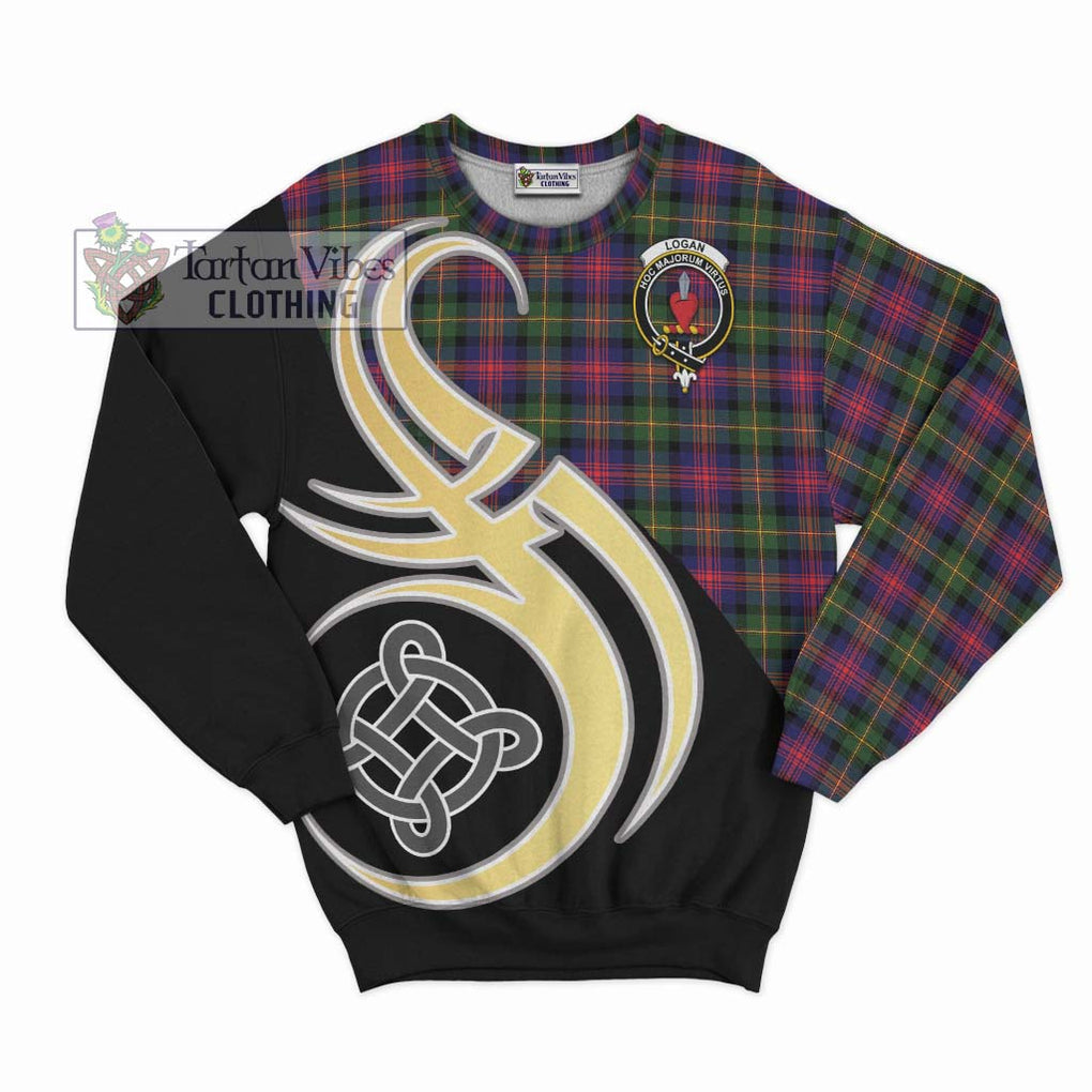 Logan Tartan Sweatshirt with Family Crest and Celtic Symbol Style - Tartan Vibes Clothing