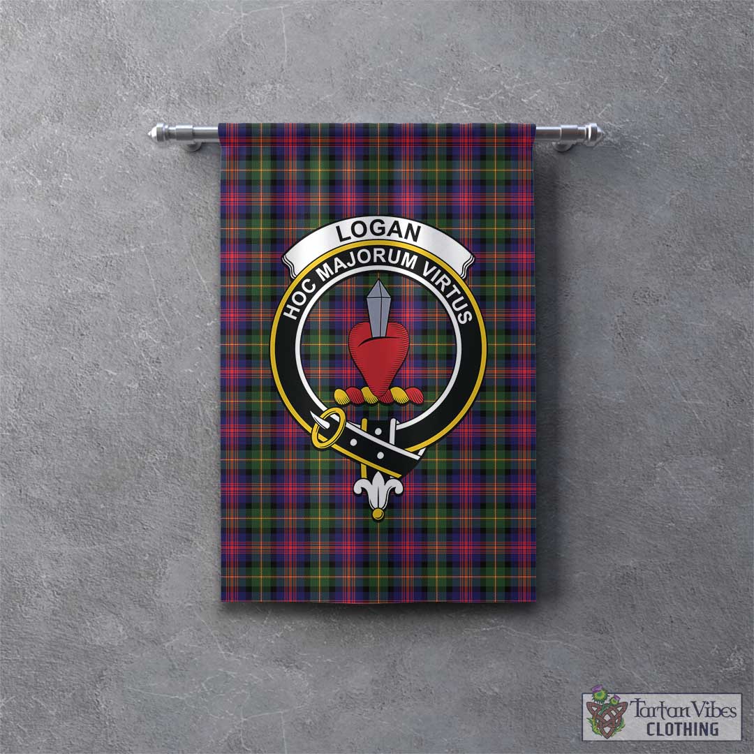 Tartan Vibes Clothing Logan Modern Tartan Gonfalon, Tartan Banner with Family Crest