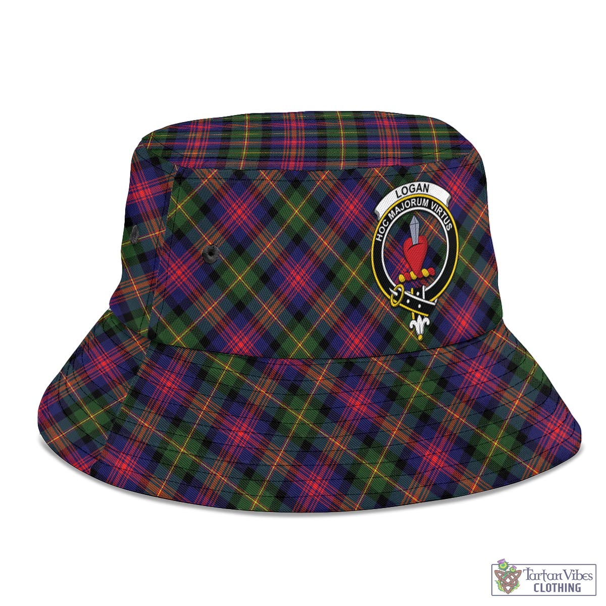 Tartan Vibes Clothing Logan Modern Tartan Bucket Hat with Family Crest