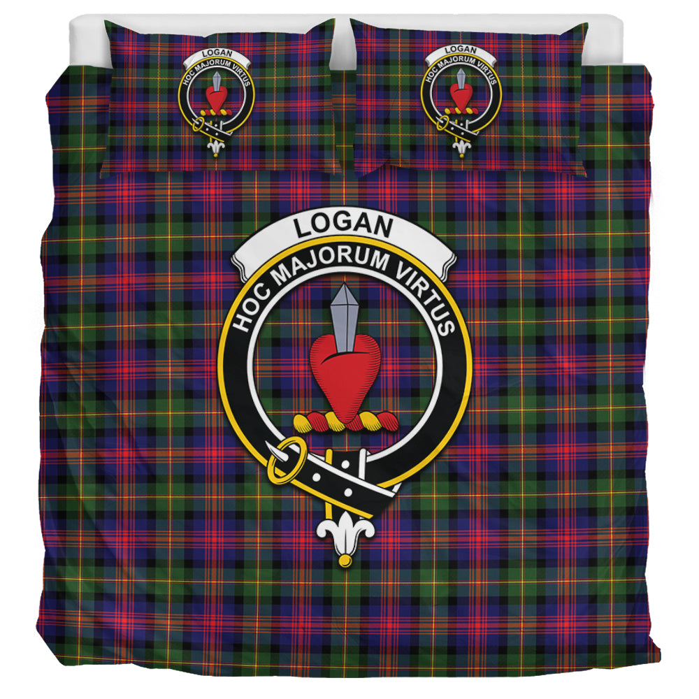 Logan Tartan Bedding Set with Family Crest UK Bedding Set UK Super King 104*94 inch - Tartan Vibes Clothing