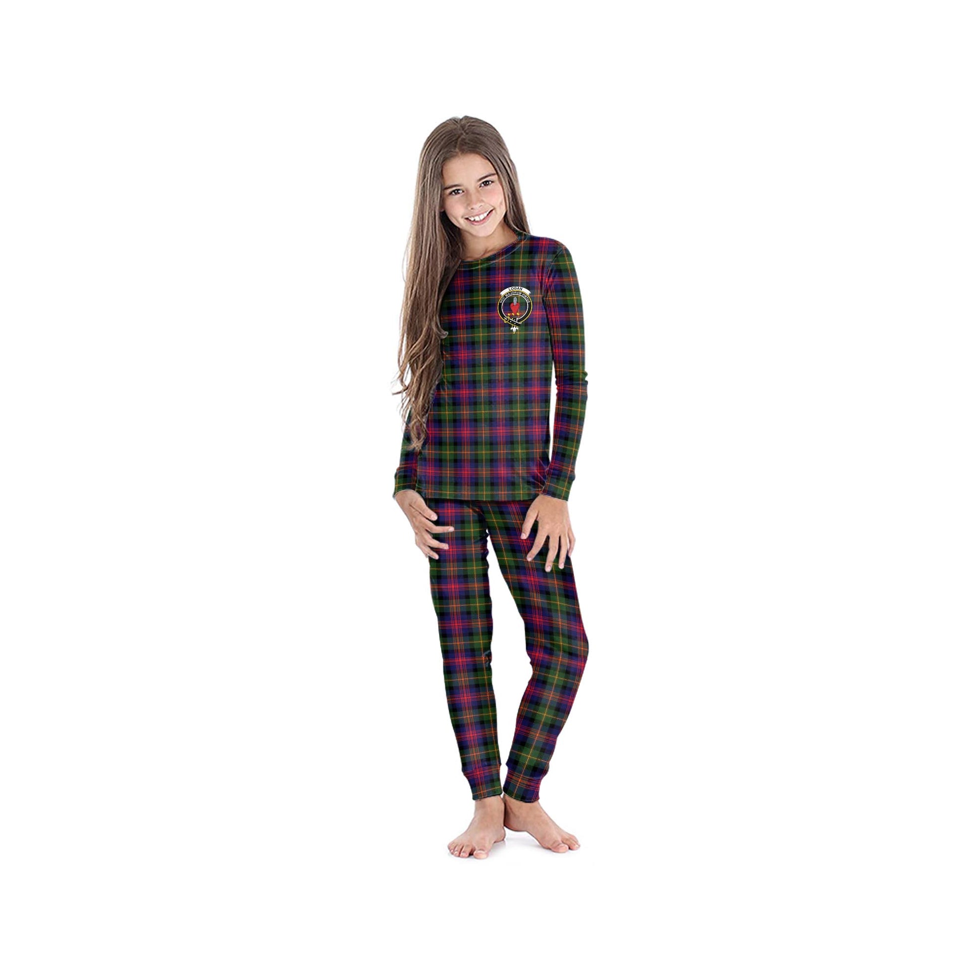 Logan Modern Tartan Pajamas Family Set with Family Crest - Tartanvibesclothing