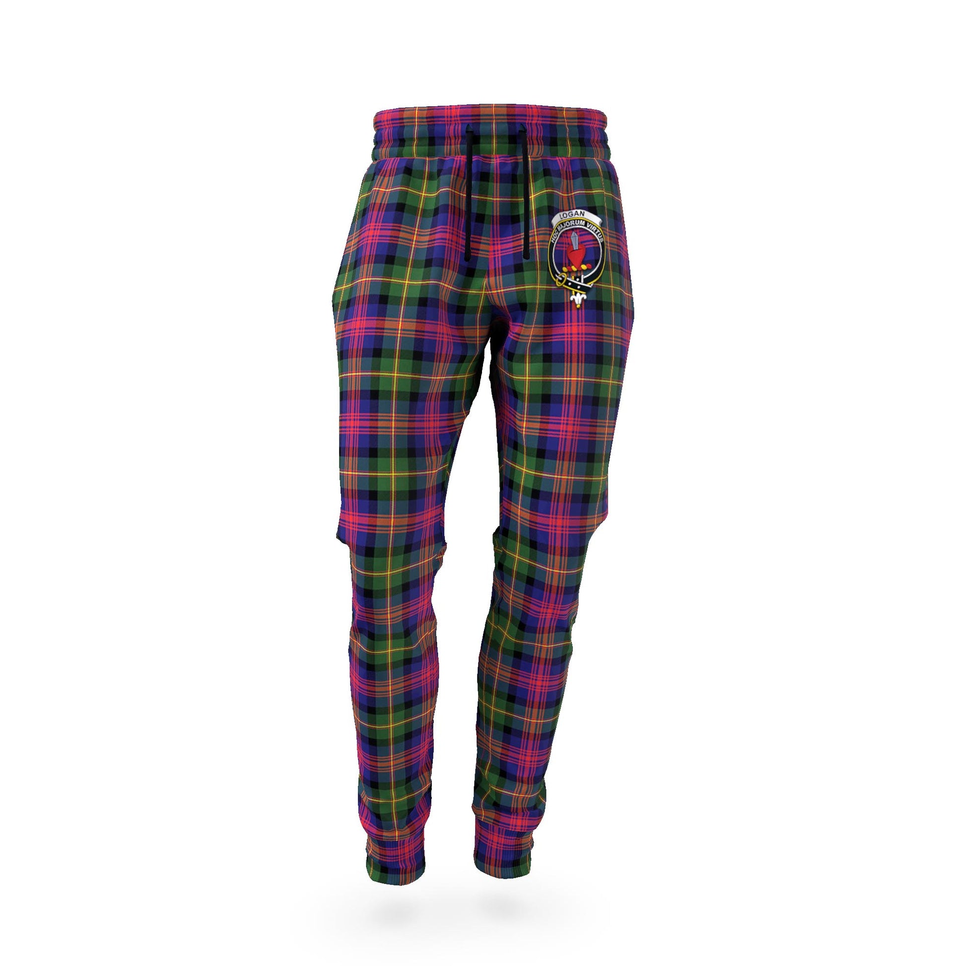 Logan Tartan Joggers Pants with Family Crest - Tartan Vibes Clothing