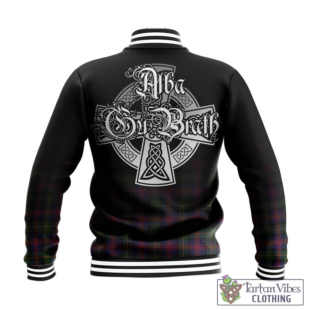 Tartan Vibes Clothing Logan Modern Tartan Baseball Jacket Featuring Alba Gu Brath Family Crest Celtic Inspired