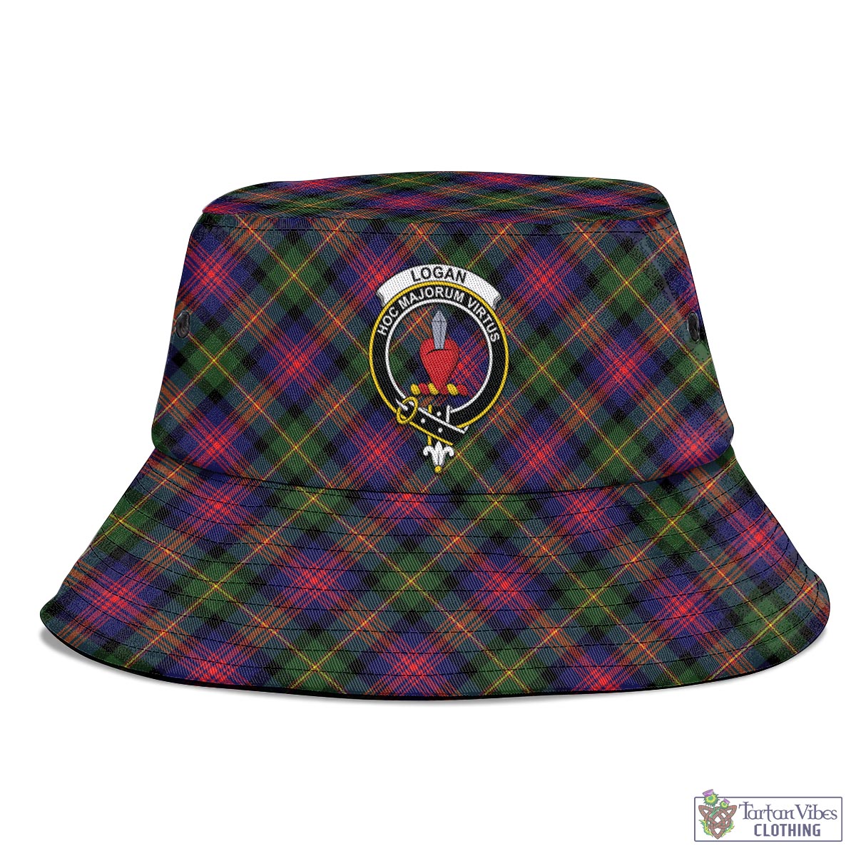 Tartan Vibes Clothing Logan Modern Tartan Bucket Hat with Family Crest