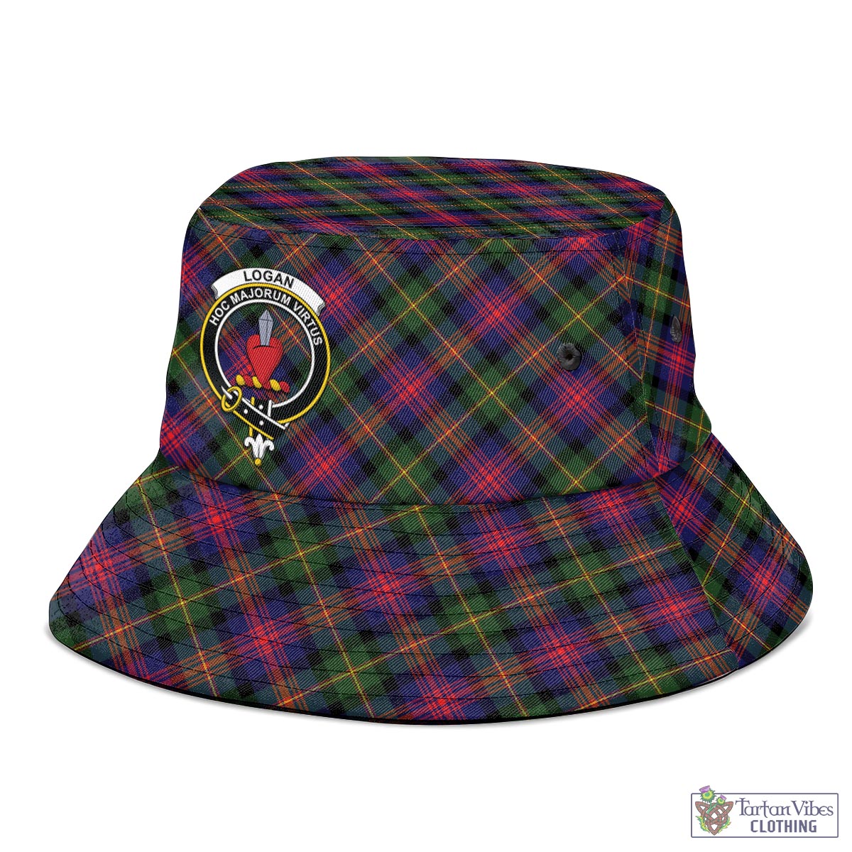 Tartan Vibes Clothing Logan Modern Tartan Bucket Hat with Family Crest