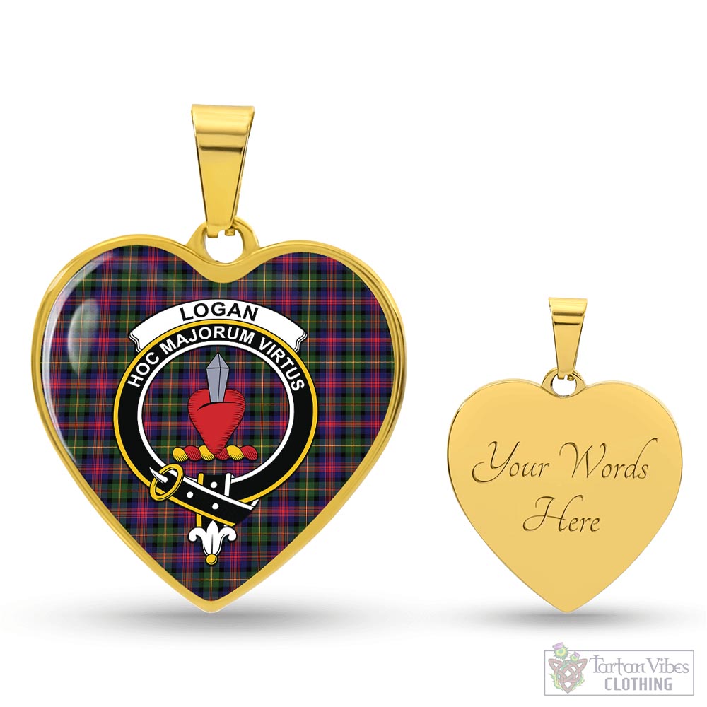 Tartan Vibes Clothing Logan Modern Tartan Heart Necklace with Family Crest