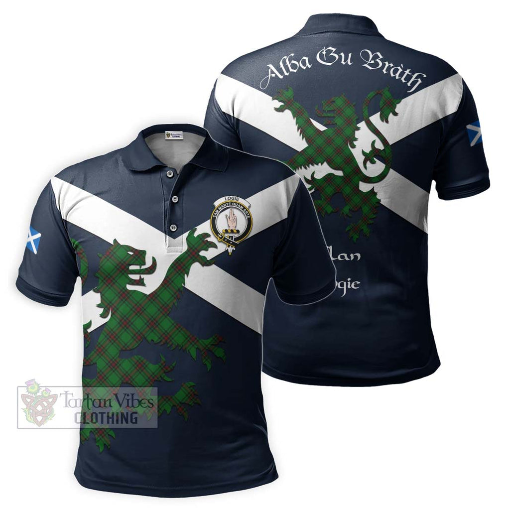 Tartan Vibes Clothing Logie Tartan Lion Rampant Polo Shirt – Proudly Display Your Heritage with Alba Gu Brath and Clan Name