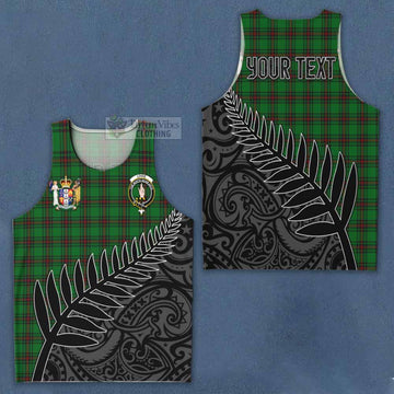 Logie Crest Tartan Men's Tank Top with New Zealand Silver Fern Half Style