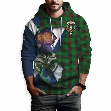 Logie Tartan Family Crest Hoodie Scottish Thistle Celtic Inspired Pullover Hoodie - Tartan Vibes Clothing