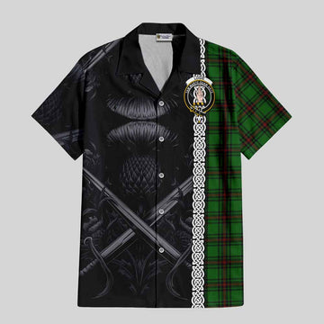 Logie Tartan Hawaiian Shirt with Family Crest Cross Sword Thistle Celtic Vibes Kid - Tartan Vibes Clothing