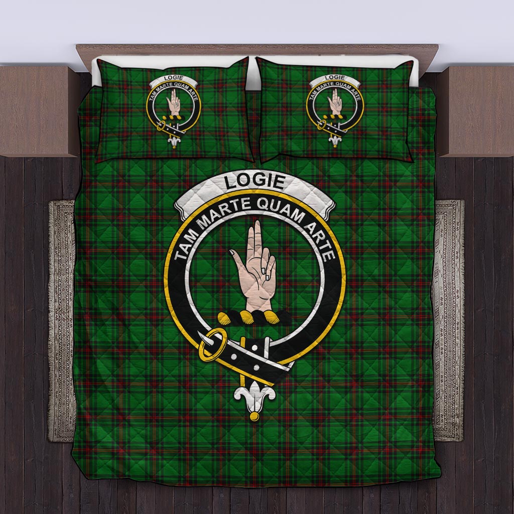 Logie Tartan Quilt Bed Set with Family Crest Twin - Tartan Vibes Clothing