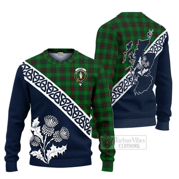 Logie Tartan Ugly Sweater Featuring Thistle and Scotland Map Unisex - Tartan Vibes Clothing