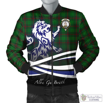 Logie Tartan Bomber Jacket with Alba Gu Brath Regal Lion Emblem