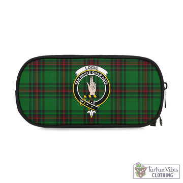 Logie Tartan Pen and Pencil Case with Family Crest