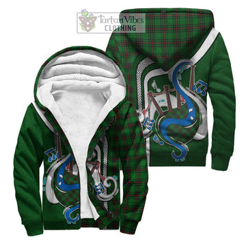 Logie Tartan Sherpa Hoodie with Epic Bagpipe Style