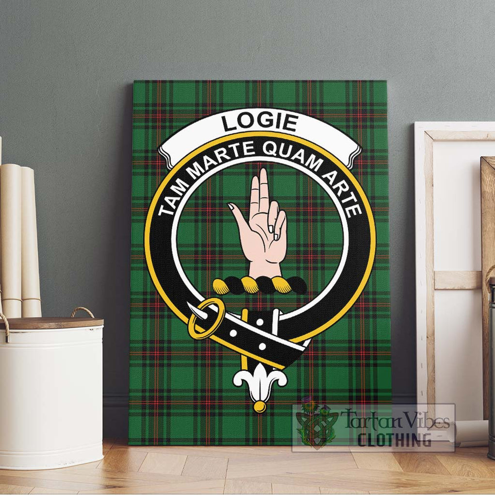 Logie Tartan Canvas Print Wall Art with Family Crest Without Frame - Tartan Vibes Clothing