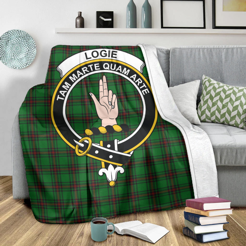 logie-tartab-blanket-with-family-crest