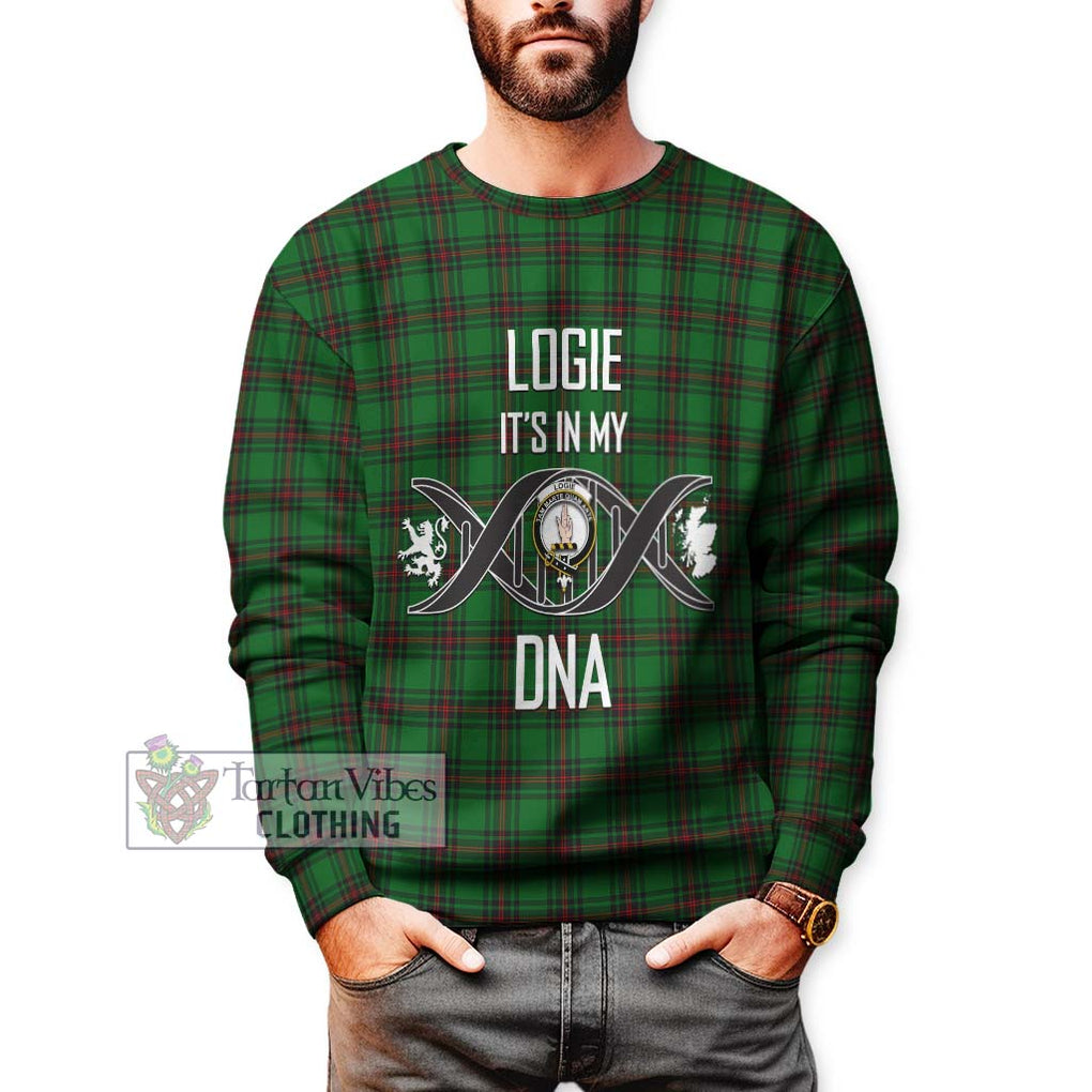 Logie Tartan Sweatshirt with Family Crest DNA In Me Style Unisex - Tartanvibesclothing Shop