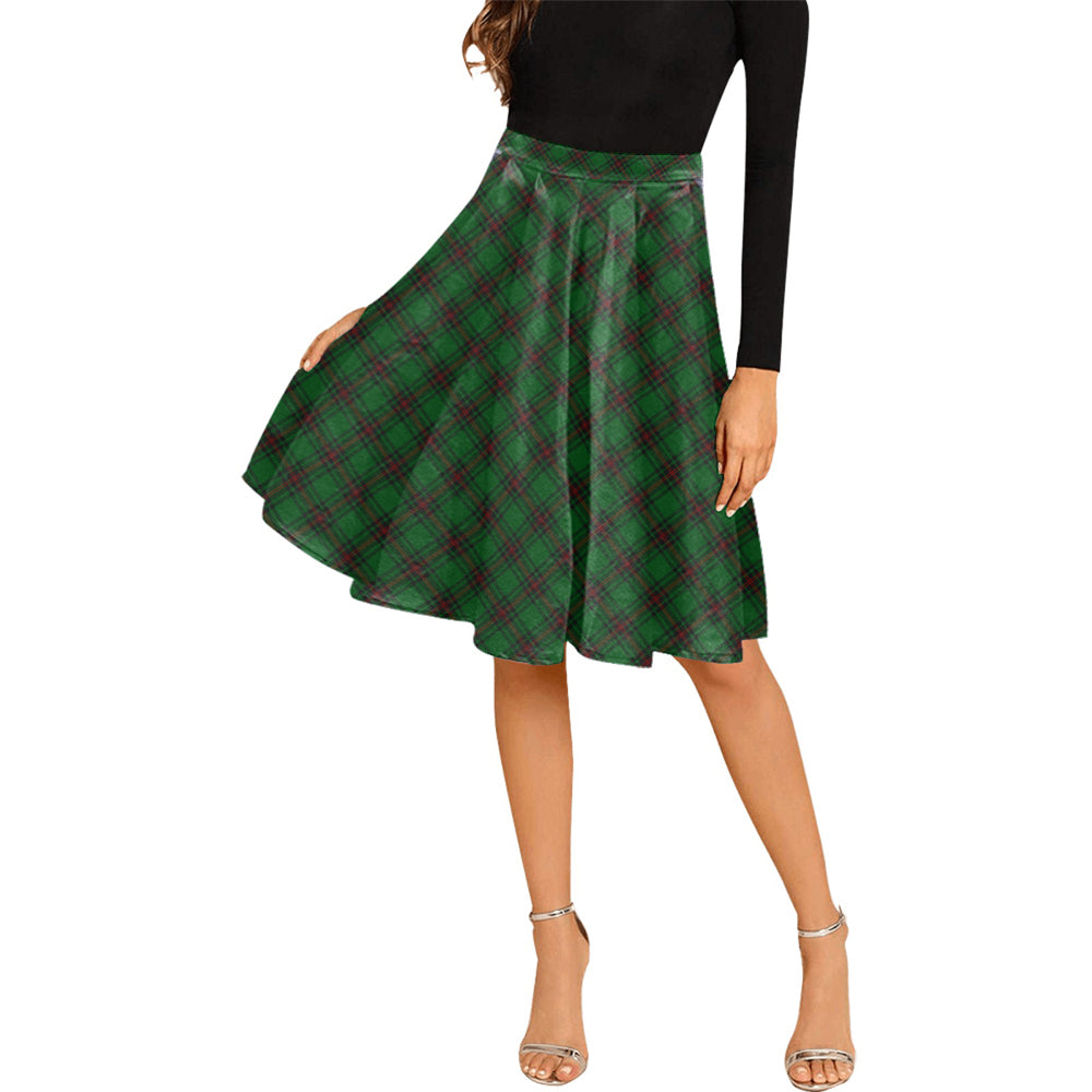 Logie Tartan Melete Pleated Midi Skirt Cross Style Female - Tartan Vibes Clothing