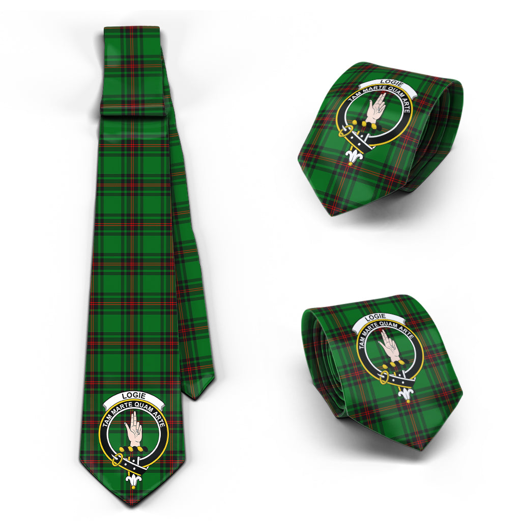 Logie Tartan Classic Necktie with Family Crest Necktie One Size - Tartan Vibes Clothing