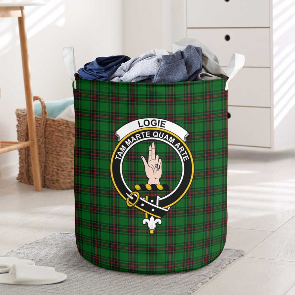 Logie Tartan Laundry Basket with Family Crest One Size - Tartanvibesclothing Shop