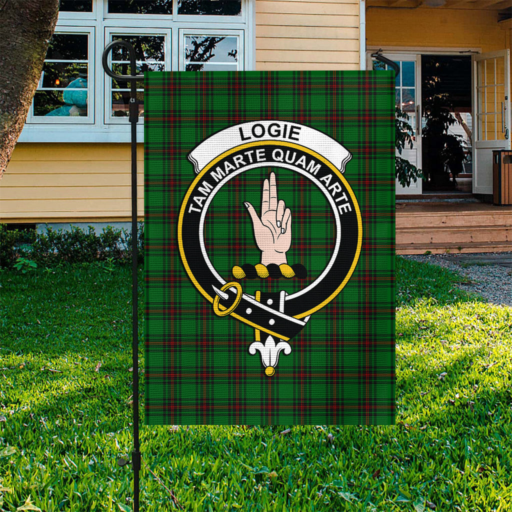 Logie Tartan Flag with Family Crest - Tartan Vibes Clothing