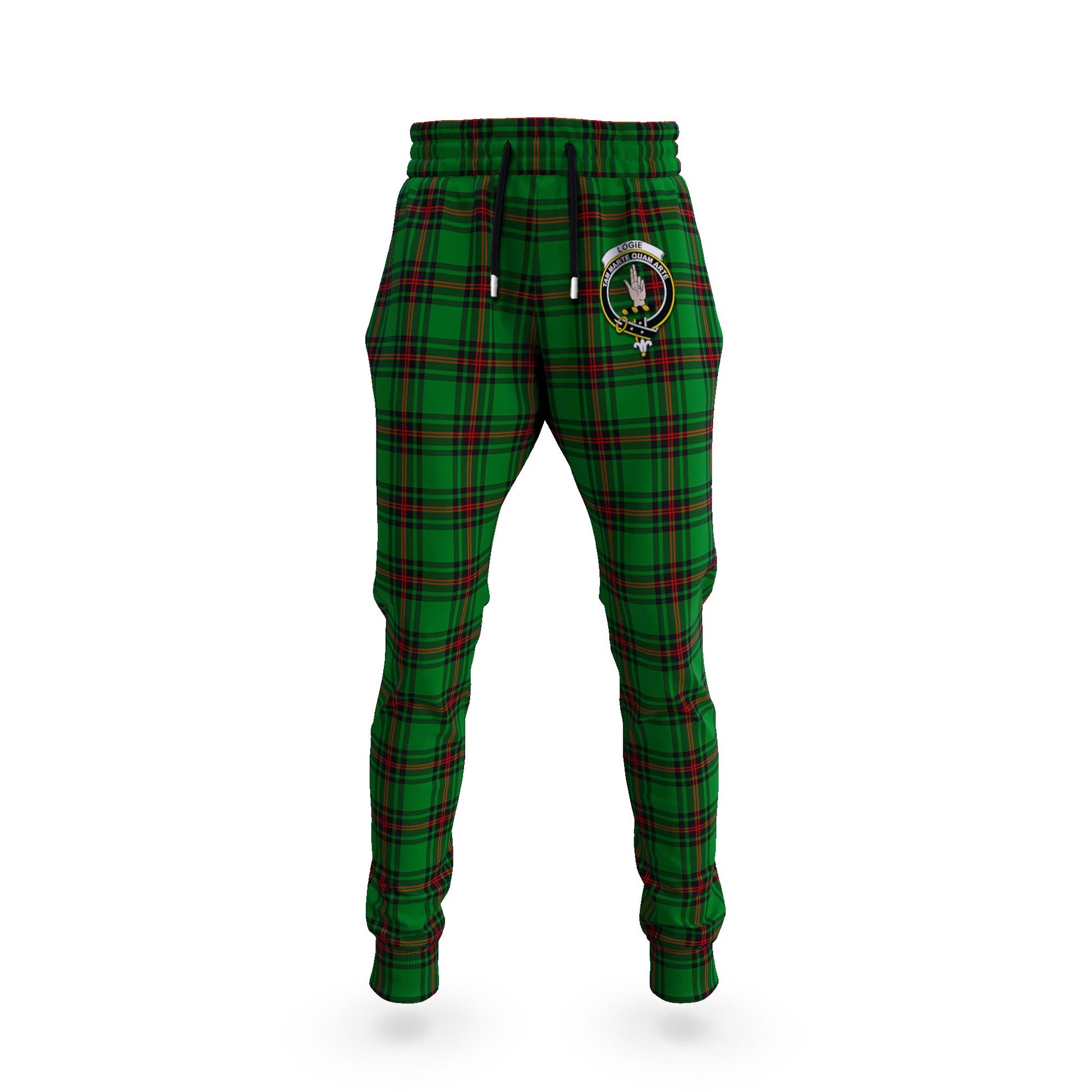 Logie Tartan Joggers Pants with Family Crest 5XL - Tartan Vibes Clothing