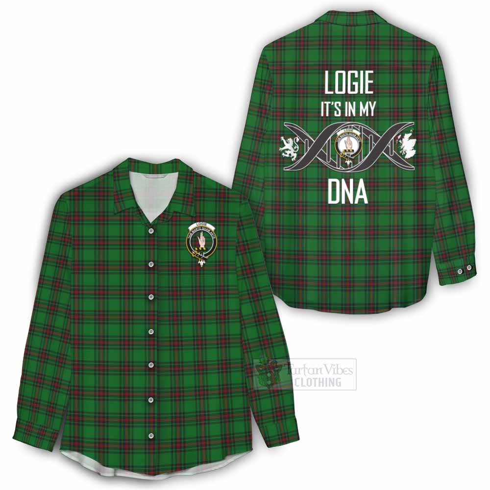 Tartan Vibes Clothing Logie Tartan Women's Casual Shirt with Family Crest DNA In Me Style