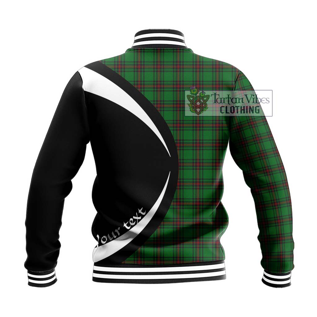 Logie Tartan Baseball Jacket with Family Crest Circle Style - Tartan Vibes Clothing