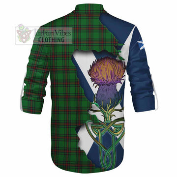 Logie Tartan Family Crest Ghillie Kilt Shirt Scottish Thistle Celtic Inspired - Tartan Vibes Clothing