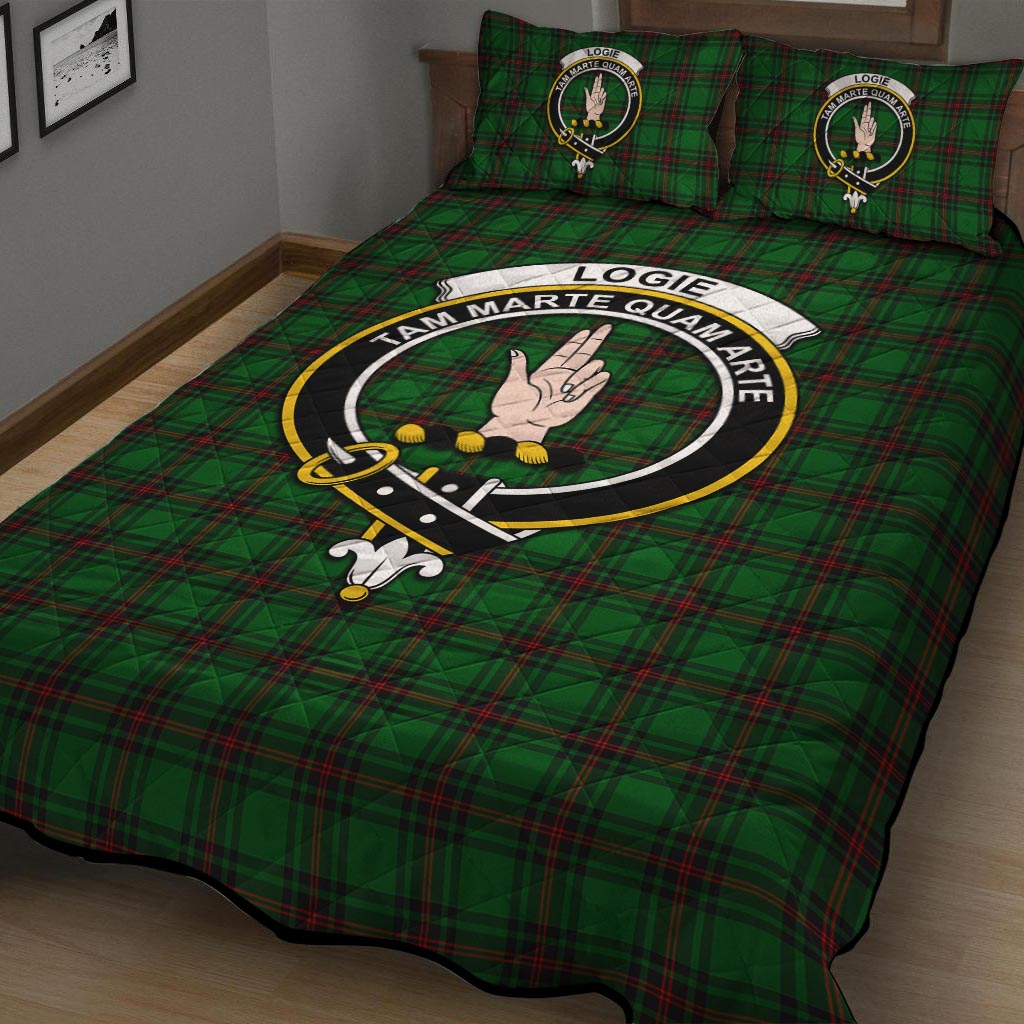 Logie Tartan Quilt Bed Set with Family Crest - Tartan Vibes Clothing