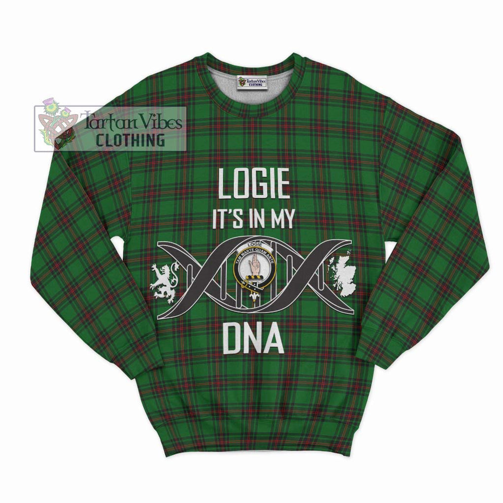 Logie Tartan Sweatshirt with Family Crest DNA In Me Style - Tartanvibesclothing Shop