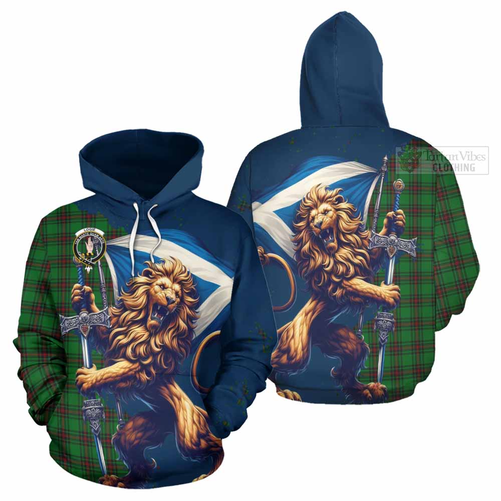 Tartan Vibes Clothing Logie Tartan Family Crest Hoodie with Scottish Majestic Lion