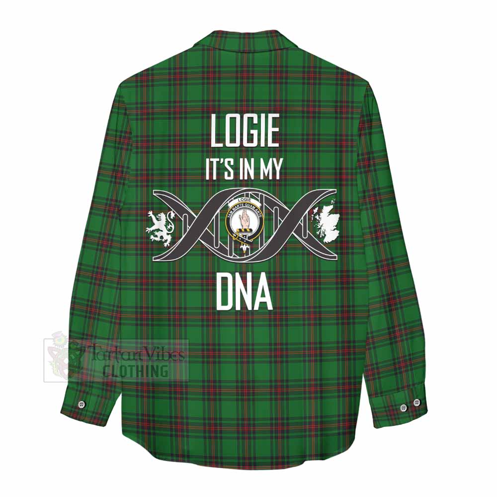 Tartan Vibes Clothing Logie Tartan Women's Casual Shirt with Family Crest DNA In Me Style