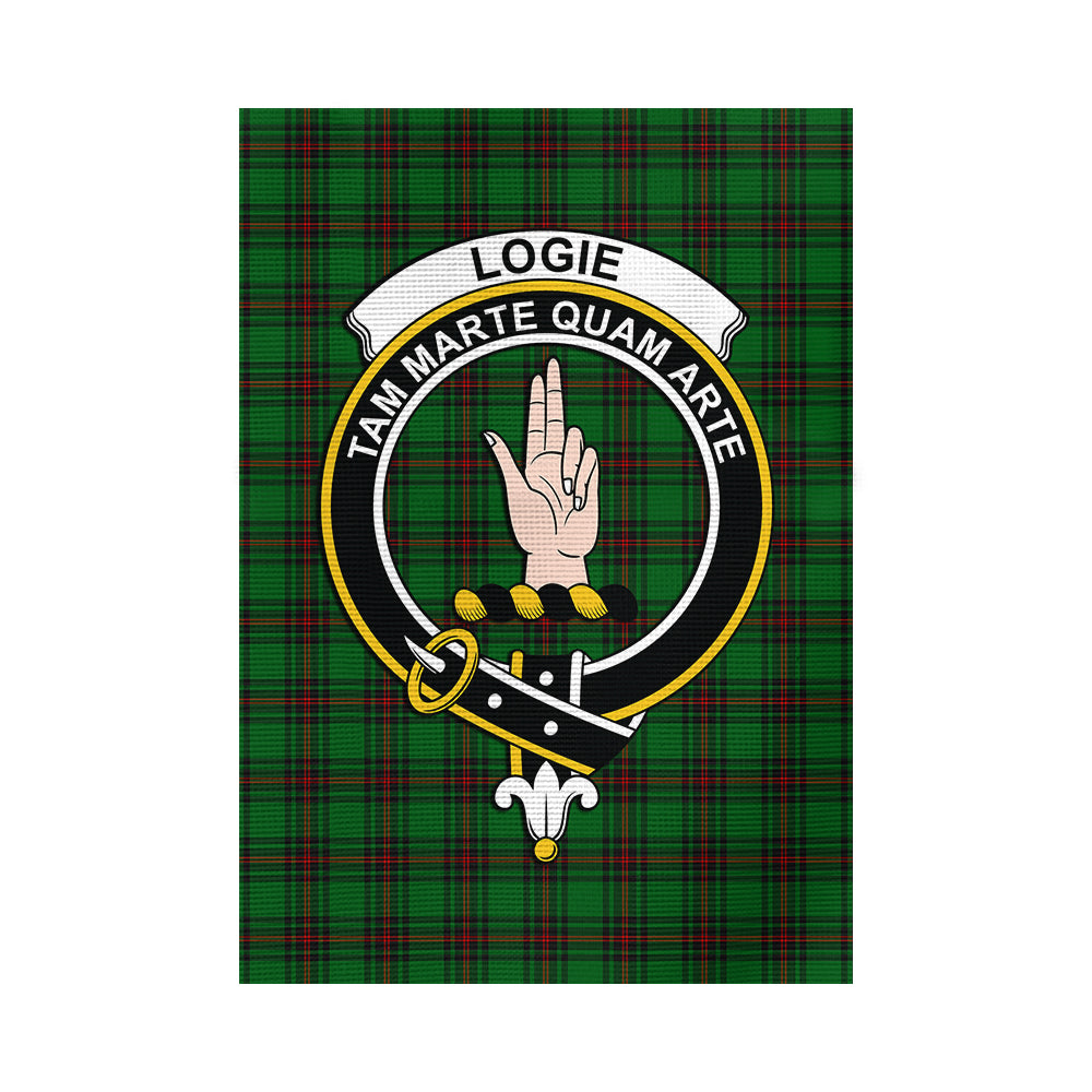 Logie Tartan Flag with Family Crest - Tartan Vibes Clothing